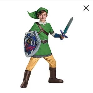 Link From Zelda Costume With Sword Kids XL